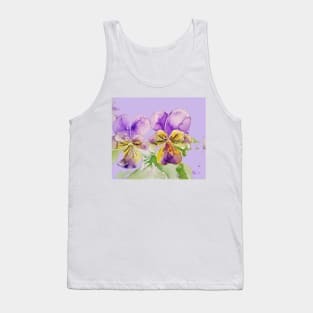 Viola Watercolor Purple Flower Tank Top